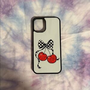 Black & White Cherry Graphic Phone Case - Unbranded